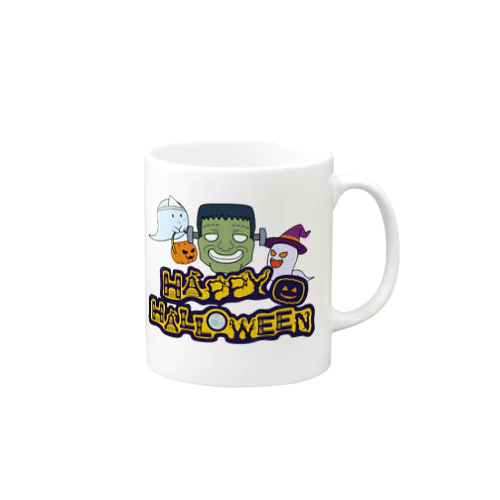 フランケンシュタインとゴーストの『ハッピーハロウィン！！』 Mug