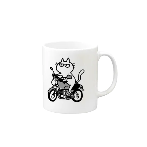 めつきがわるいねこ(バイクといっしょ) マグカップ