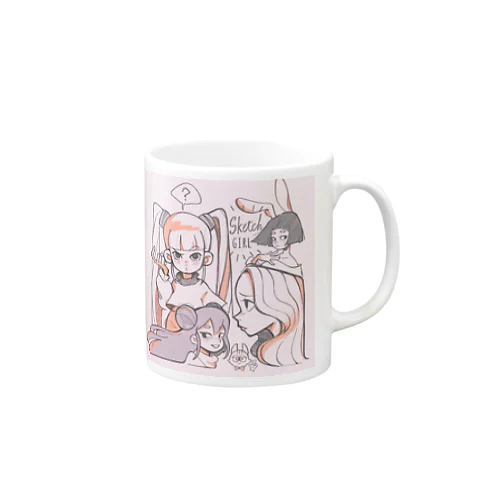 Sketch Girl(ピンク) マグカップ