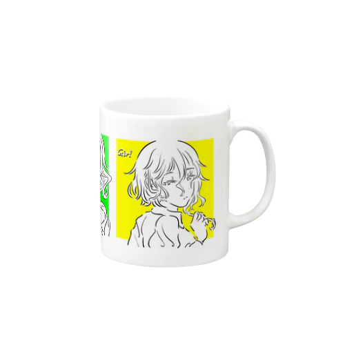 Line Art Girl メインビジュアル Mug