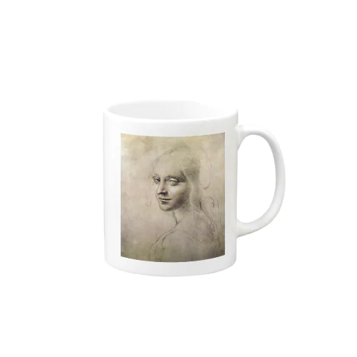 レオナルド・ダ・ヴィンチ 《少女の頭部／〈岩窟の聖母〉の天使のための習作》 マグカップ