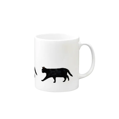 黒猫の行進 Mug