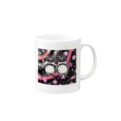 ふたごの桜フンボルトペンギン(ボエボエロゴつき) Mug