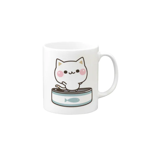 気づかいのできるネコ　さかな缶 Mug