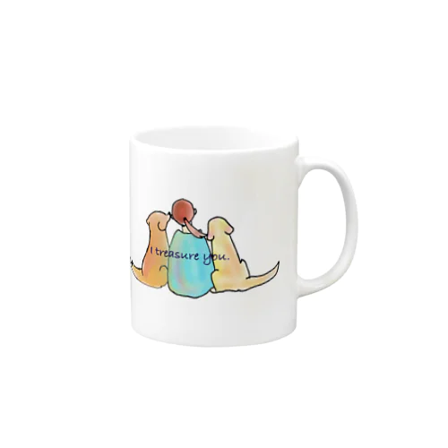 仲良しゴールデンレトリバー✿︎I treasure you.✿︎ Mug