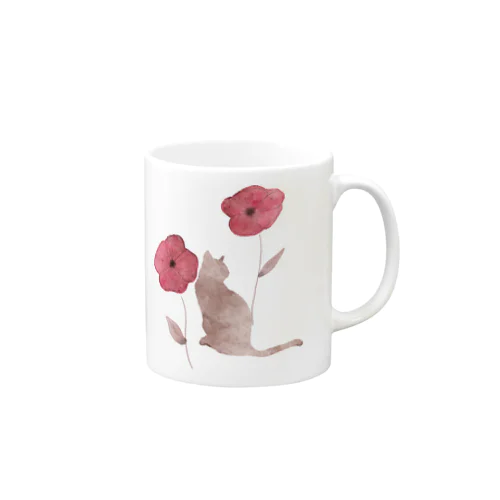 お花と猫 Mug