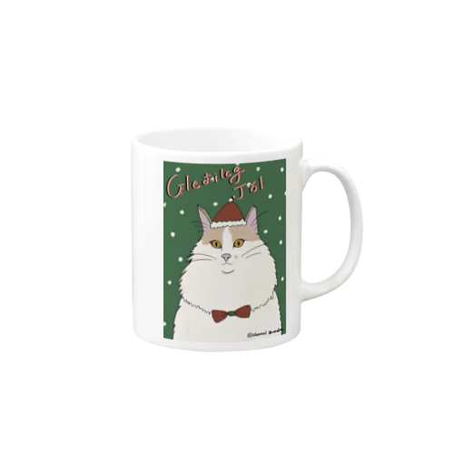 クリスマスの猫（白とクリーム） Mug