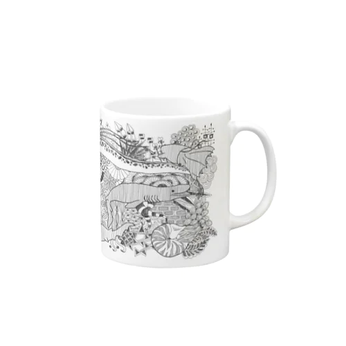 深海魚ゼンタングル Mug