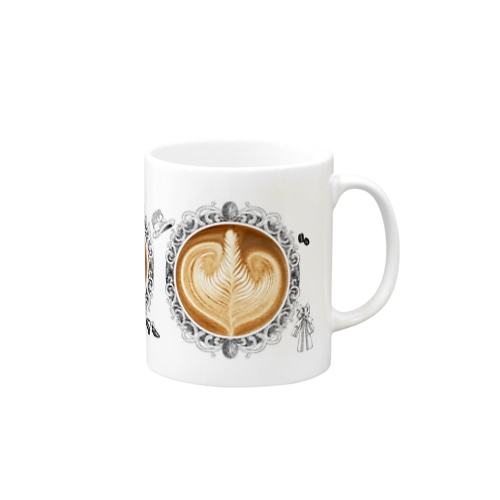 【Lady's sweet coffee】ラテアート エレガンスリーフ  / With accessories ～2杯目～ Mug