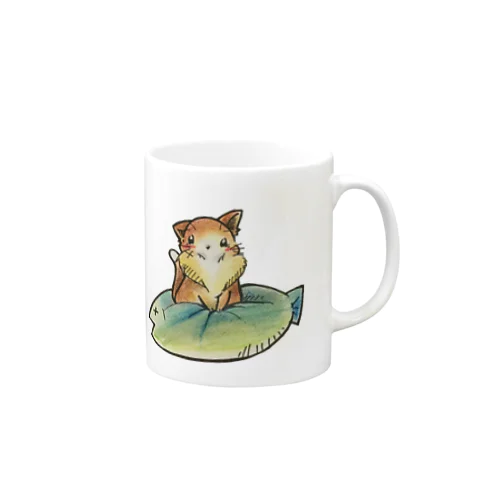 ニャンと魚クッション Mug