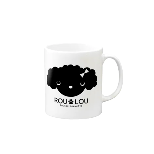 オオカミのROU LOU　お友達のトイプードル  マグカップ