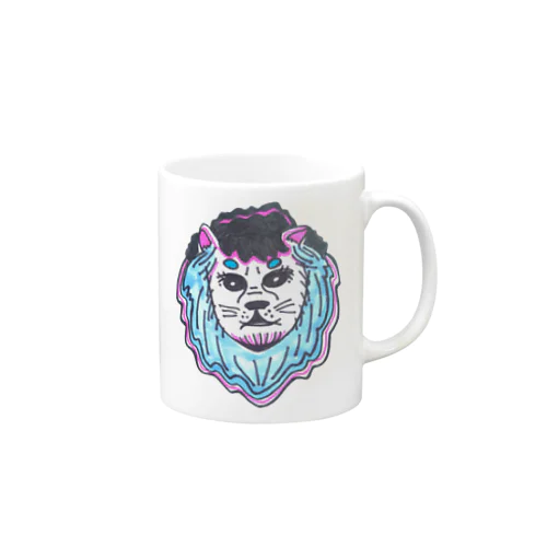 Lion Blue ライオンブルー Mug