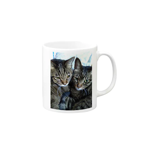 キジトラ猫の仲良し姉妹 Mug