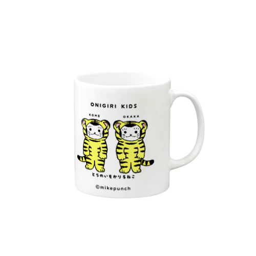 おにぎりキッズ・とらのいをかりるねこ Mug