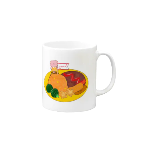 お子様ランチに旗をつけてくれるぴょんちゃん Mug