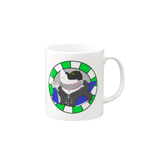 BLUFF SHARKバックプリントT Mug