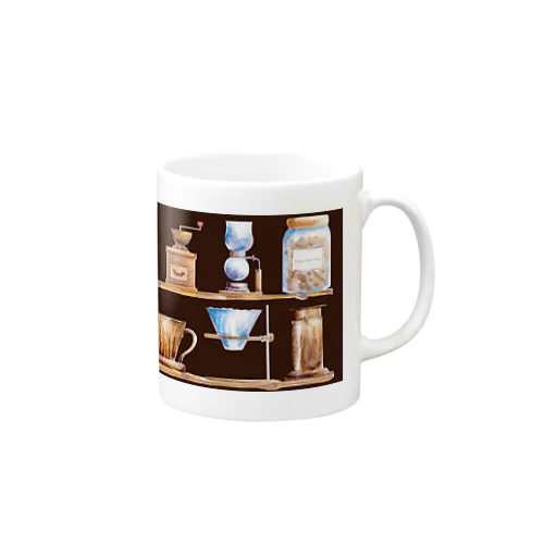 レトロ水彩喫茶店のコーヒー器具棚/アンティーク ～Alley～ マグカップ