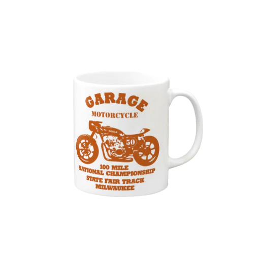 武骨なバイクデザイン orange マグカップ