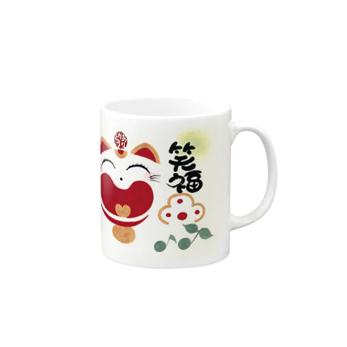 笑福開運　ニャンキュー Mug