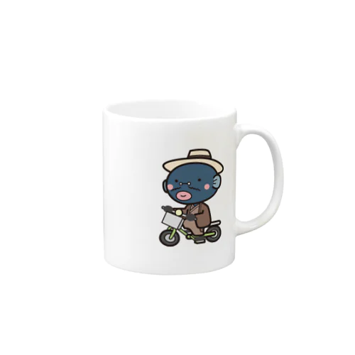 自転車に乗るうなきちさん Mug