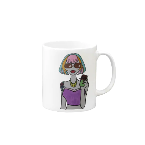 Colorful Hair Woman No.2 Mug