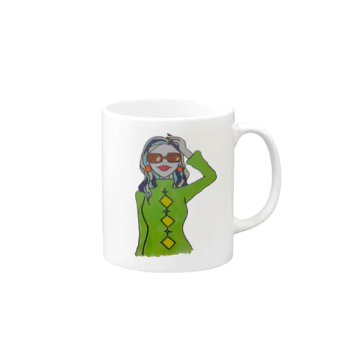 Colorful Hair Woman No.5 Mug