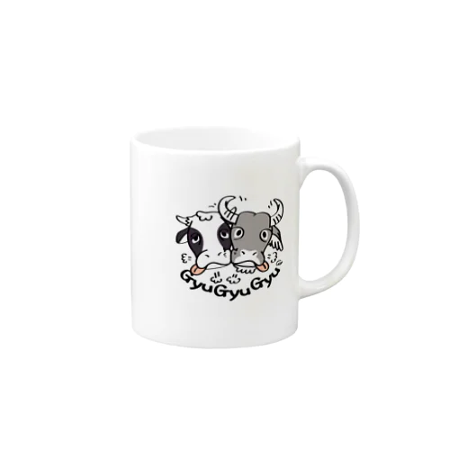 ワンポイント 牛のギュウギュウB Mug