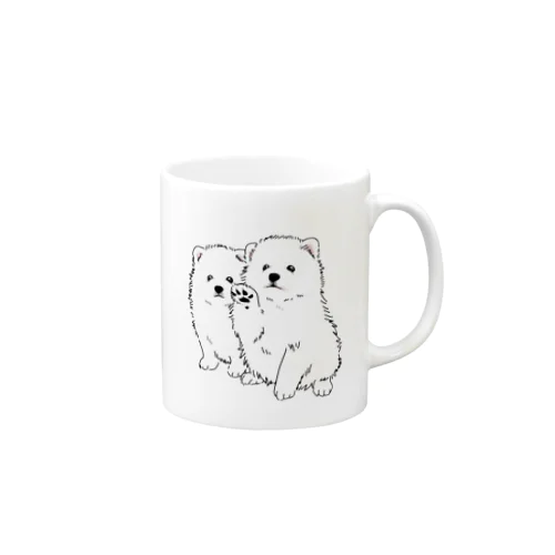 しろもふこいぬ　ふたり Mug