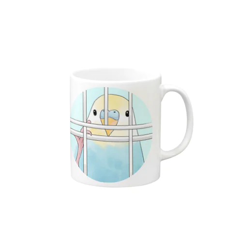 可愛いのぞき見セキセイインコちゃん【まめるりはことり】 Mug