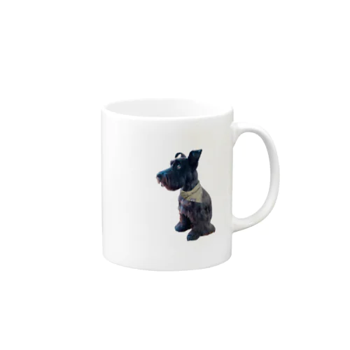 おすわりKURO シュナウザー 黒い犬 dog クロ Mug