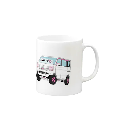 オフロード仕様に改造した軽自動車(女の子) Mug