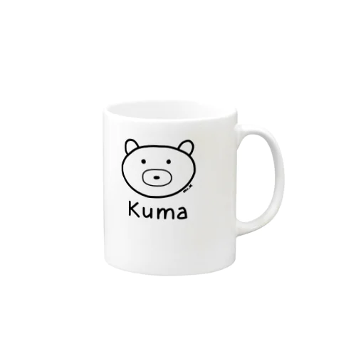 Kuma (クマ) 黒デザイン マグカップ