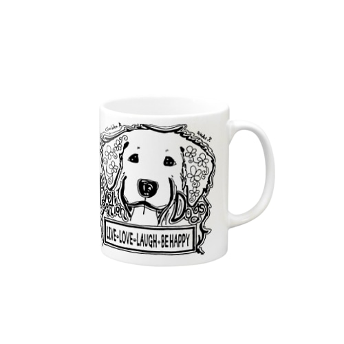 ゴールデンレトリバー(Black) Mug