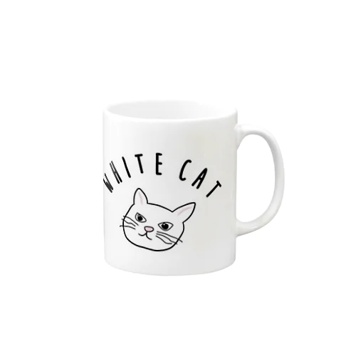 White cat Mug