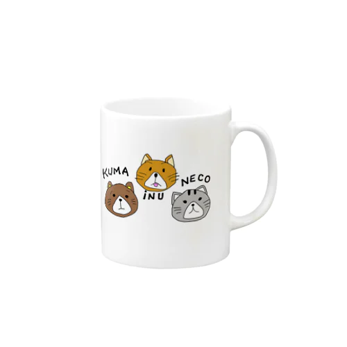 熊・犬・猫【くま・いぬ・ねこ】 Mug