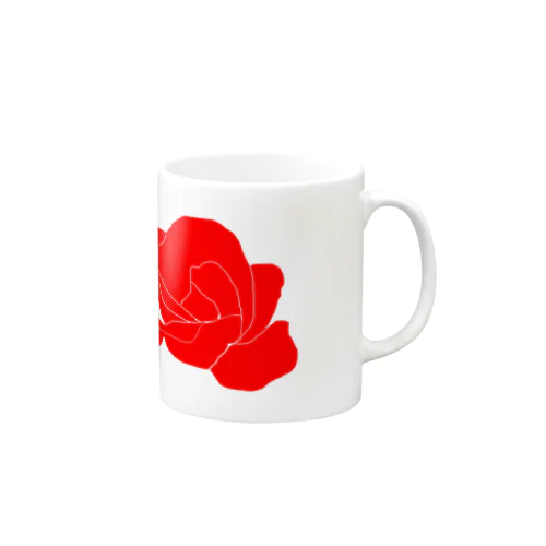赤いバラのイラスト マグカップ
