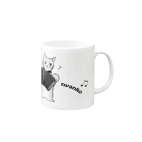 アコーディオンを弾く猫　accordion nyanko Mug