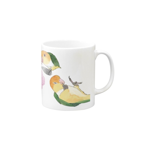 あつまれシロハラインコちゃん【まめるりはことり】 Mug