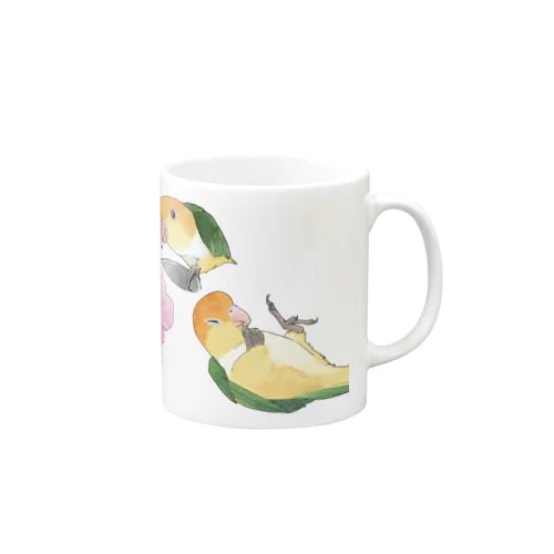 あつまれシロハラインコちゃん【まめるりはことり】 Mug