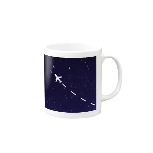jet stream GALAXY 夜の飛行機星空 マグカップ