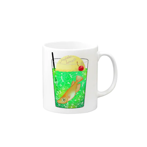 メダカクリームグリーンソーダ Mug