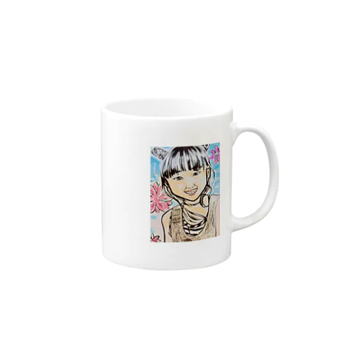 おさげの少女 Mug