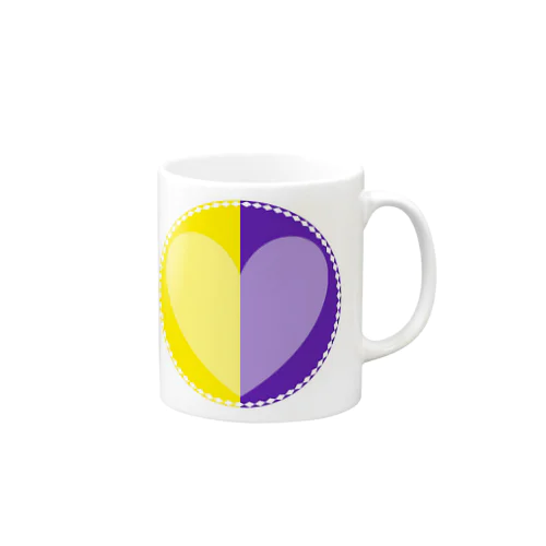 カラフルハート黄&紫 Mug