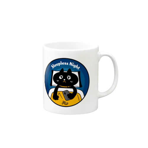 眠れない猫 Mug