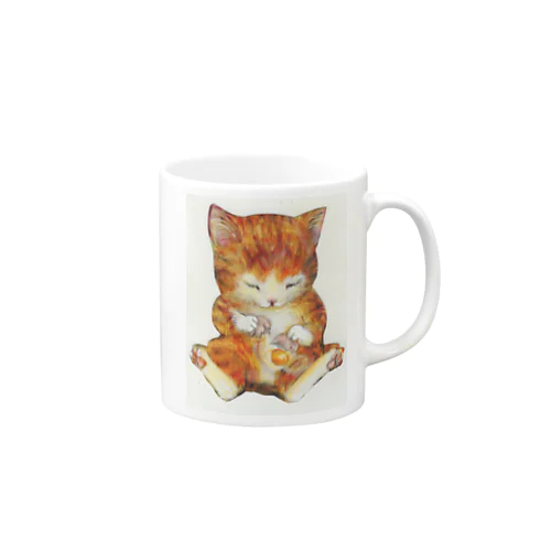 猫の手もかりるよ。卵をわる子猫 Mug