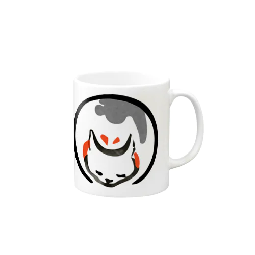 浮世絵　丸い猫 Mug