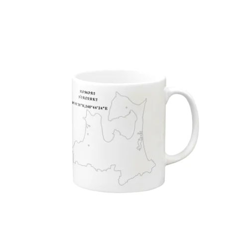 青森県の地図 Mug