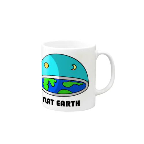 フラットアース　(FLAT　EARTH）透明背景 マグカップ