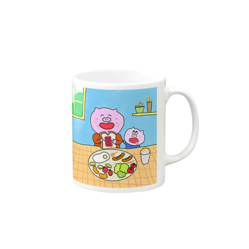 こぶたと弟と朝ごはん Mug