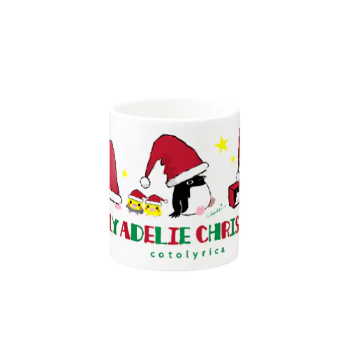 UGLY ADELIE CHIRISTMAS 0586 アデリーペンギン サンタ帽子 横並び Mug